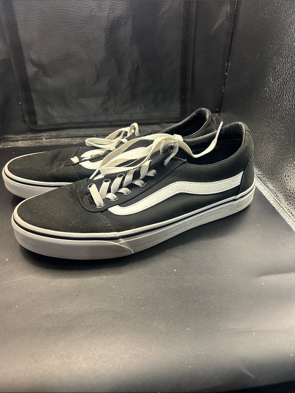 Vans Black and White Old Skool Low-Top Sneakers